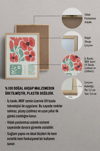 HOMEPACK Ahşap Çerçeveli Tablo Çerçeveli Poster Sanatsal Modern Duvar Dekoru FLOWER-102
