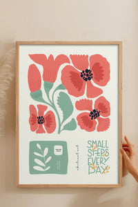 HOMEPACK Ahşap Çerçeveli Tablo Çerçeveli Poster Sanatsal Modern Duvar Dekoru FLOWER-102