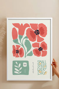 HOMEPACK Ahşap Çerçeveli Tablo Çerçeveli Poster Sanatsal Modern Duvar Dekoru FLOWER-102