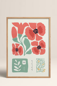HOMEPACK Ahşap Çerçeveli Tablo Çerçeveli Poster Sanatsal Modern Duvar Dekoru FLOWER-102