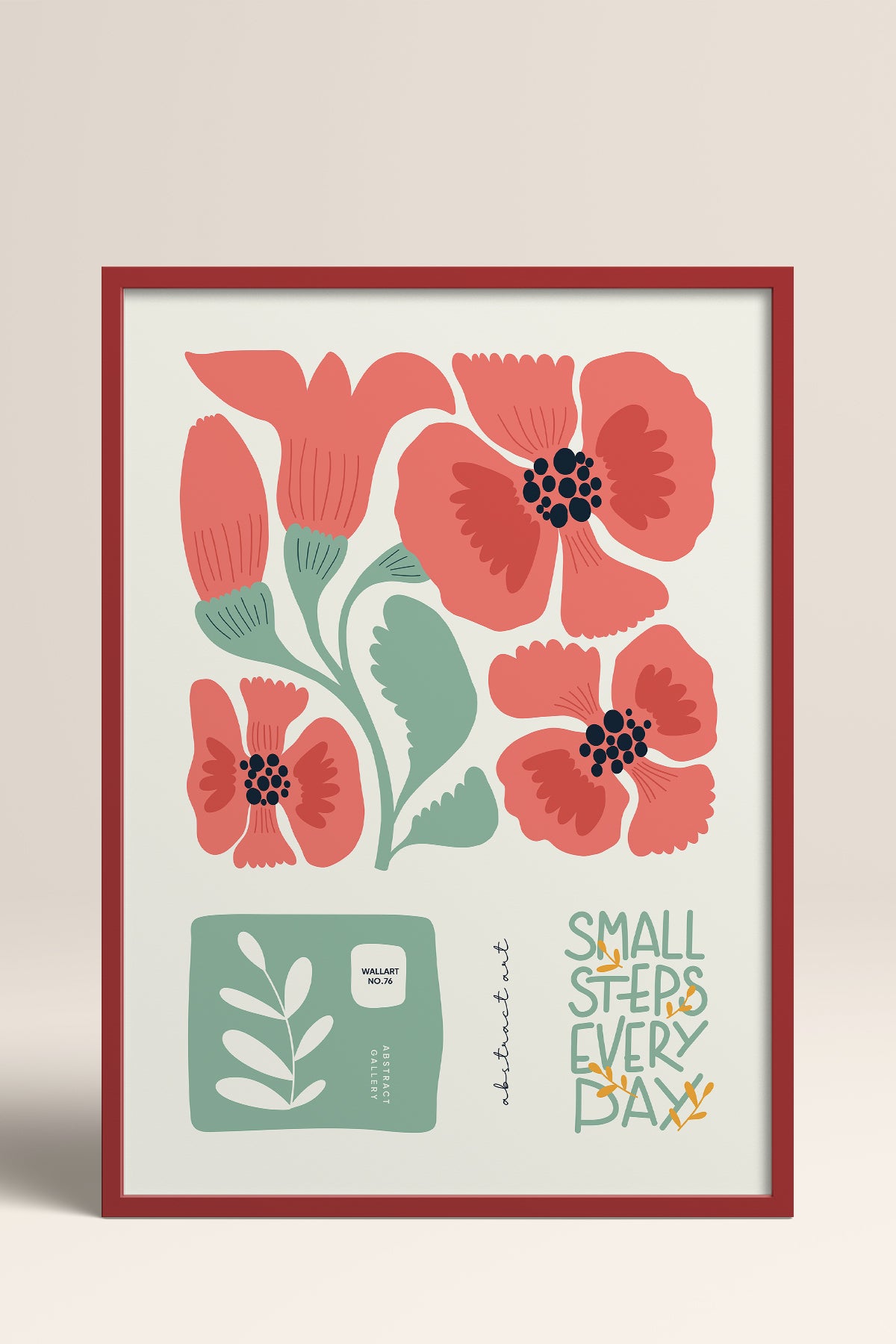 HOMEPACK Ahşap Çerçeveli Tablo Çerçeveli Poster Sanatsal Modern Duvar Dekoru FLOWER-102