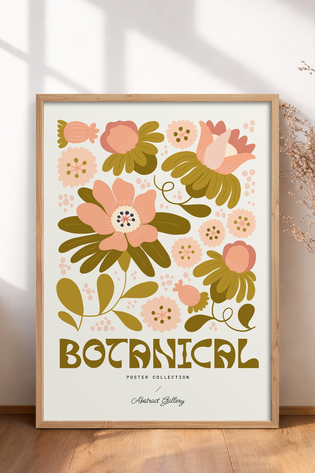 HOMEPACK Ahşap Çerçeveli Tablo Çerçeveli Poster Sanatsal Modern Duvar Dekoru FLOWER-103