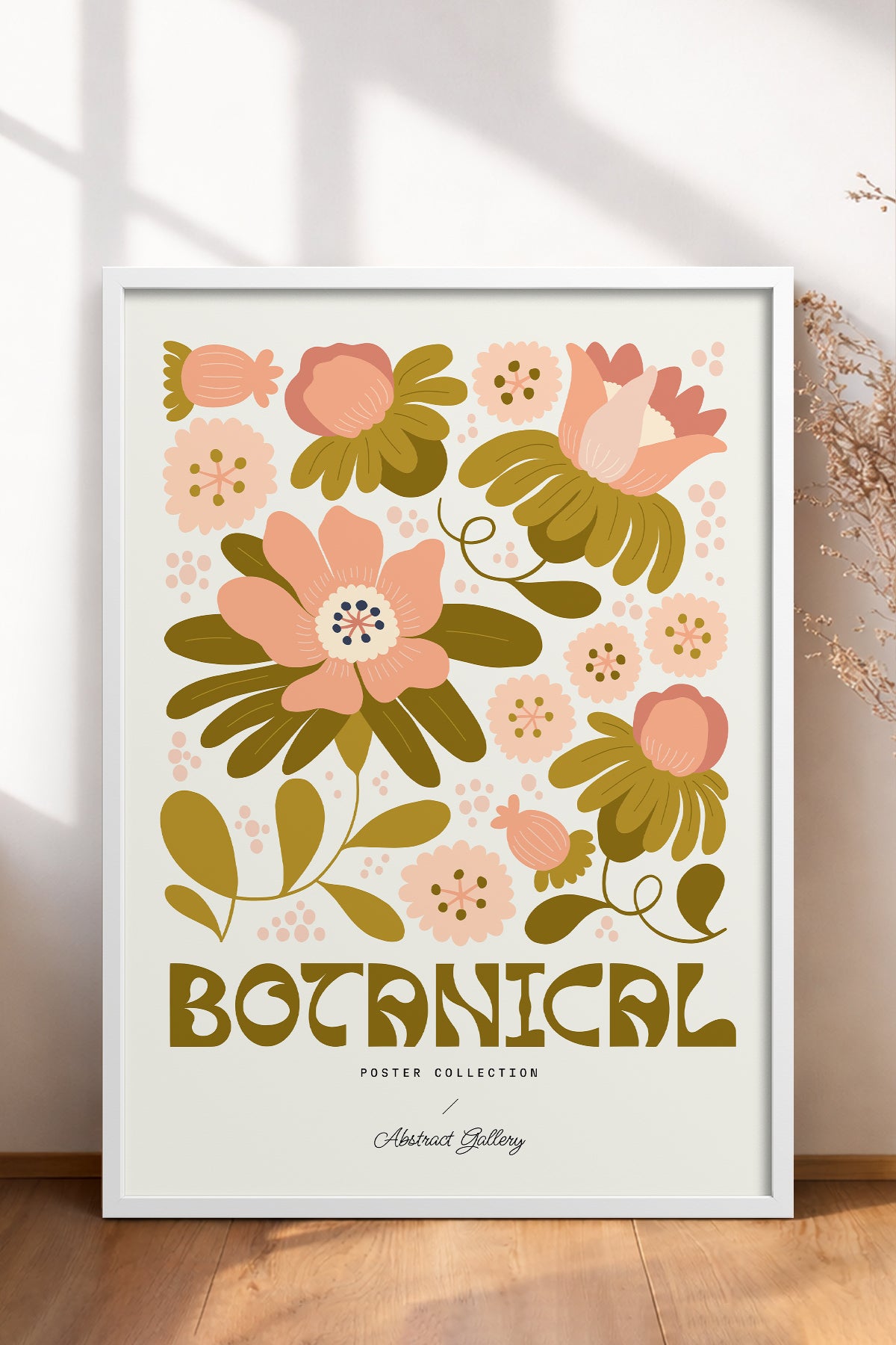 HOMEPACK Ahşap Çerçeveli Tablo Çerçeveli Poster Sanatsal Modern Duvar Dekoru FLOWER-103