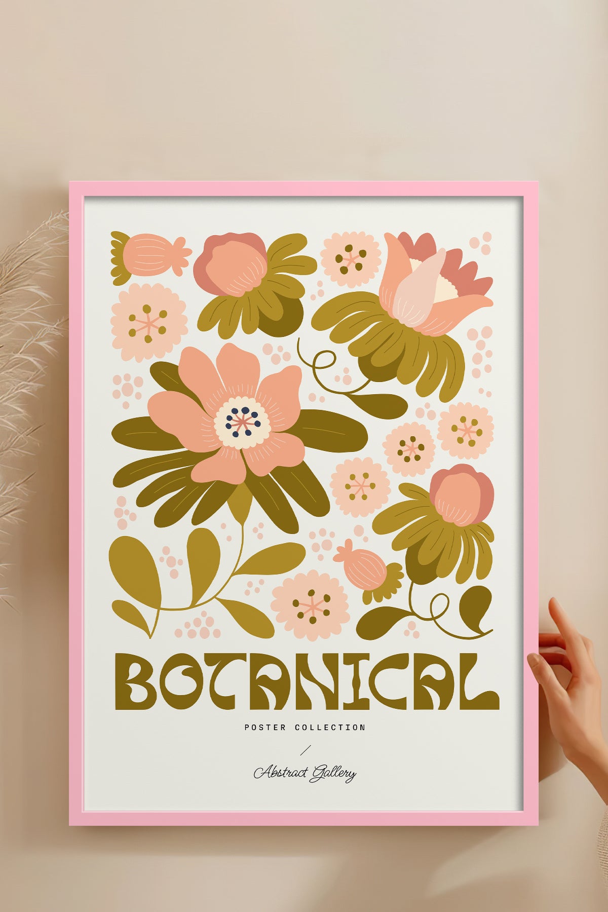 HOMEPACK Ahşap Çerçeveli Tablo Çerçeveli Poster Sanatsal Modern Duvar Dekoru FLOWER-103