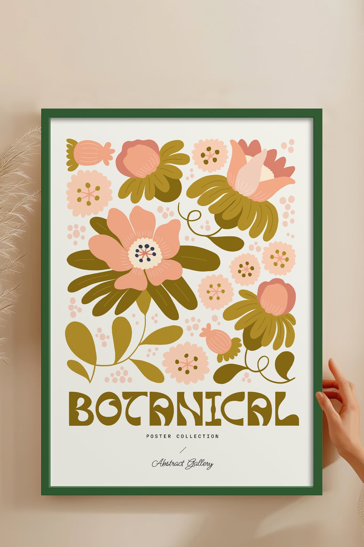 HOMEPACK Ahşap Çerçeveli Tablo Çerçeveli Poster Sanatsal Modern Duvar Dekoru FLOWER-103