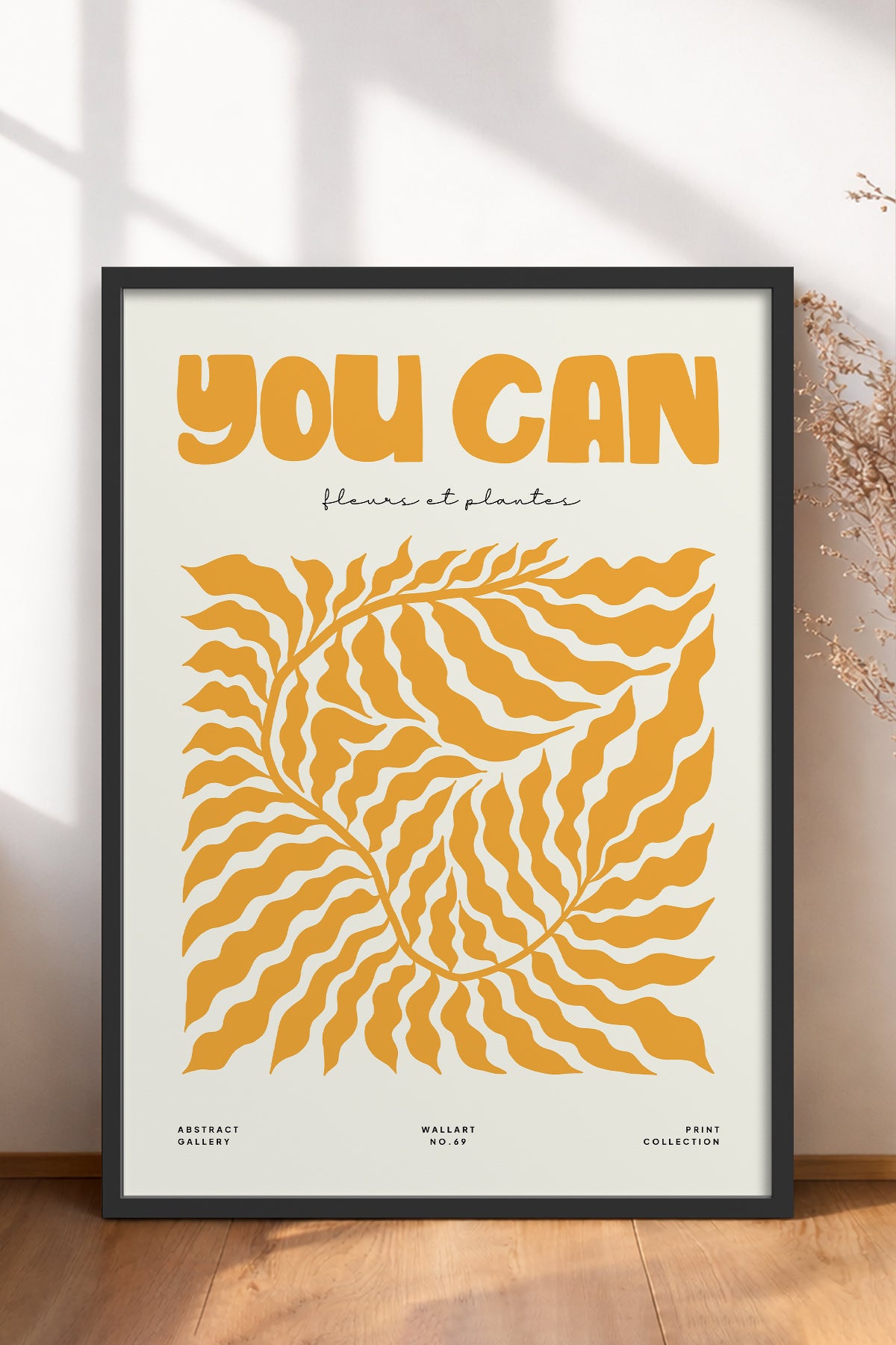 HOMEPACK Ahşap Çerçeveli Tablo Çerçeveli Poster Sanatsal Modern Duvar Dekoru FLOWER-105