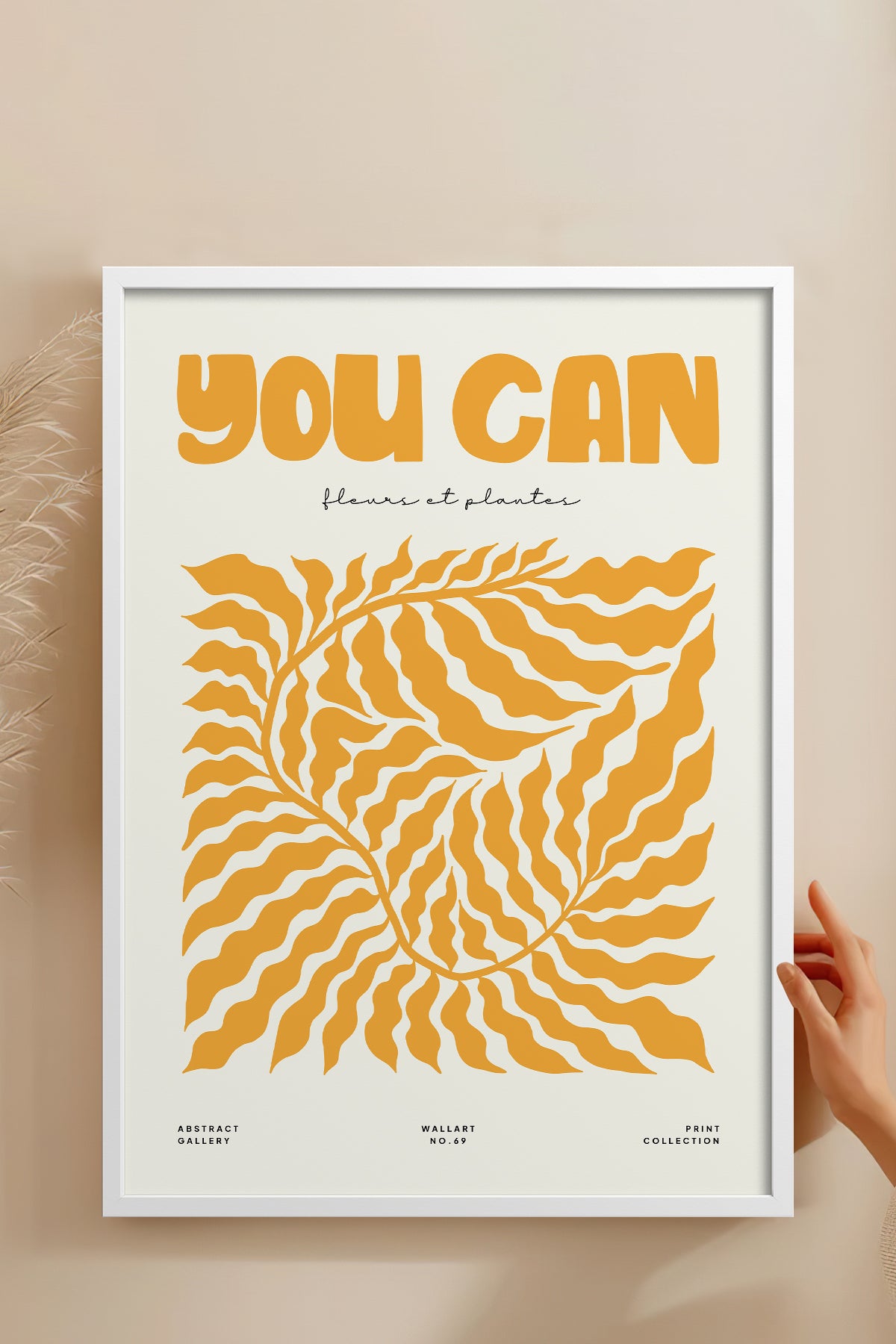 HOMEPACK Ahşap Çerçeveli Tablo Çerçeveli Poster Sanatsal Modern Duvar Dekoru FLOWER-105