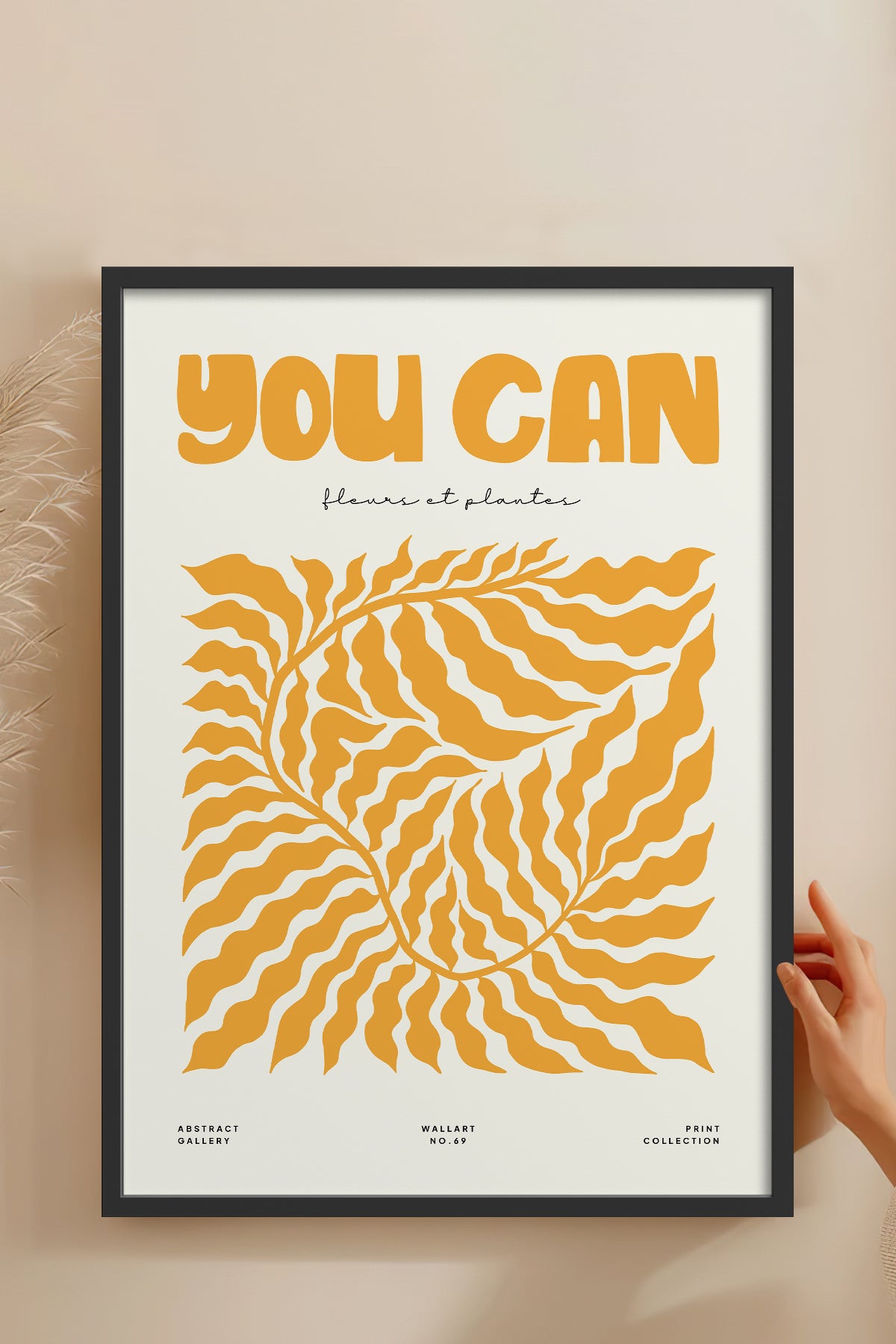 HOMEPACK Ahşap Çerçeveli Tablo Çerçeveli Poster Sanatsal Modern Duvar Dekoru FLOWER-105