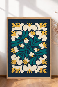 HOMEPACK Ahşap Çerçeveli Tablo Çerçeveli Poster Sanatsal Modern Duvar Dekoru FLOWER-107