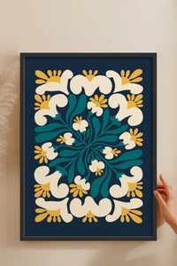 HOMEPACK Ahşap Çerçeveli Tablo Çerçeveli Poster Sanatsal Modern Duvar Dekoru FLOWER-107