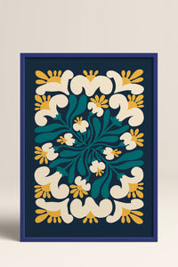 HOMEPACK Ahşap Çerçeveli Tablo Çerçeveli Poster Sanatsal Modern Duvar Dekoru FLOWER-107