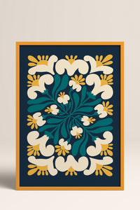 HOMEPACK Ahşap Çerçeveli Tablo Çerçeveli Poster Sanatsal Modern Duvar Dekoru FLOWER-107