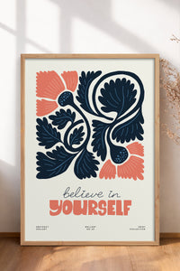 HOMEPACK Ahşap Çerçeveli Tablo Çerçeveli Poster Sanatsal Modern Duvar Dekoru FLOWER-108