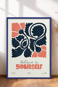HOMEPACK Ahşap Çerçeveli Tablo Çerçeveli Poster Sanatsal Modern Duvar Dekoru FLOWER-108