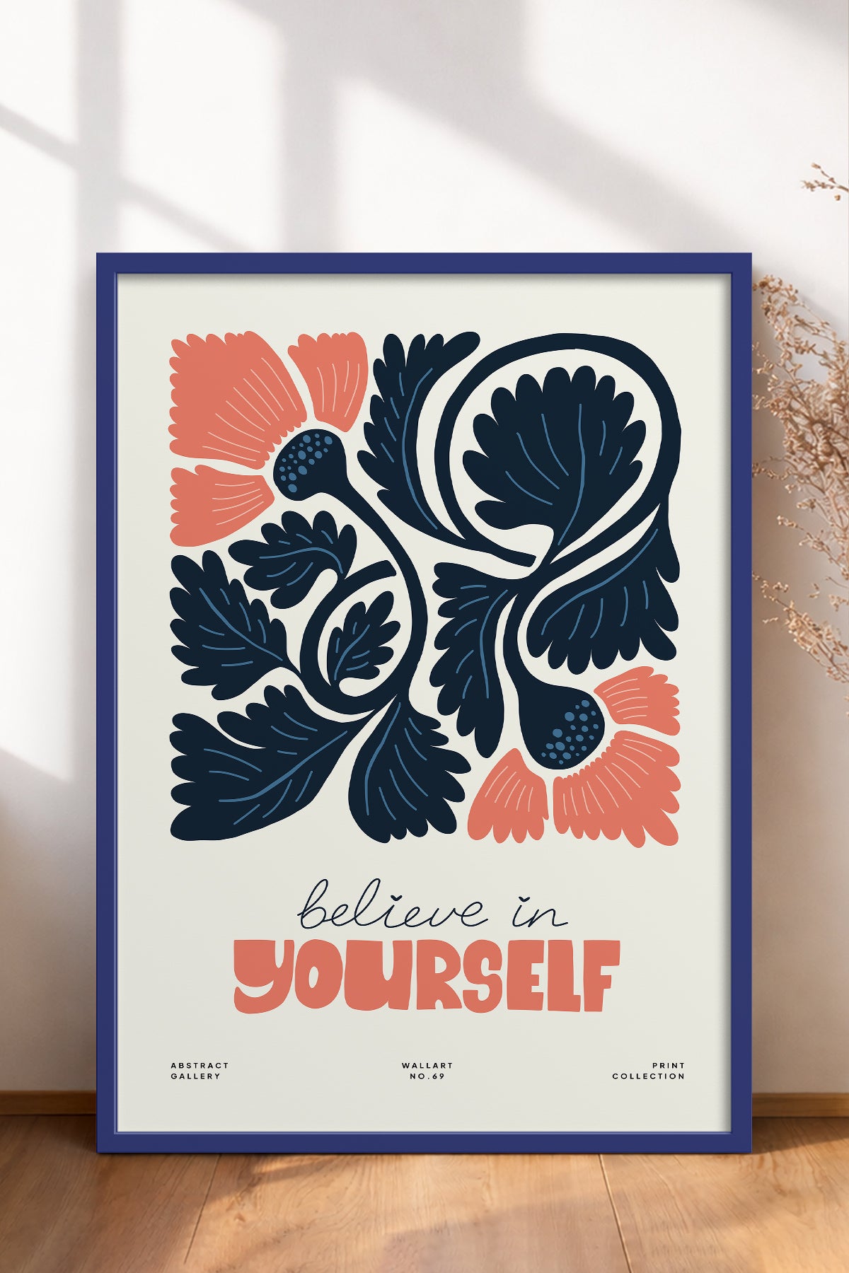 HOMEPACK Ahşap Çerçeveli Tablo Çerçeveli Poster Sanatsal Modern Duvar Dekoru FLOWER-108