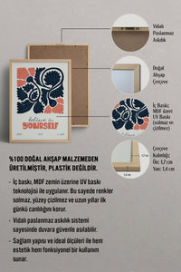 HOMEPACK Ahşap Çerçeveli Tablo Çerçeveli Poster Sanatsal Modern Duvar Dekoru FLOWER-108