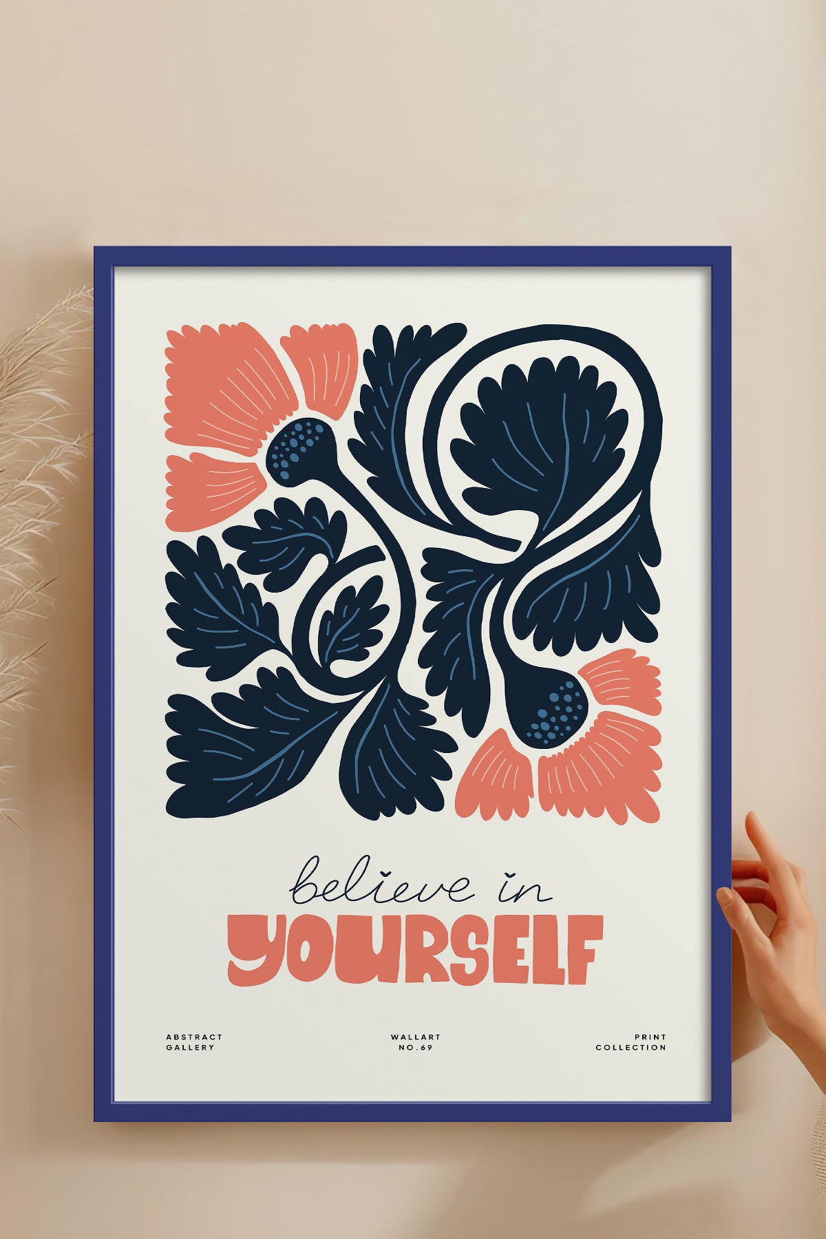 HOMEPACK Ahşap Çerçeveli Tablo Çerçeveli Poster Sanatsal Modern Duvar Dekoru FLOWER-108