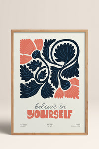 HOMEPACK Ahşap Çerçeveli Tablo Çerçeveli Poster Sanatsal Modern Duvar Dekoru FLOWER-108