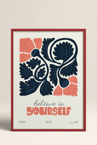 HOMEPACK Ahşap Çerçeveli Tablo Çerçeveli Poster Sanatsal Modern Duvar Dekoru FLOWER-108