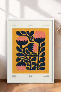 HOMEPACK Ahşap Çerçeveli Tablo Çerçeveli Poster Sanatsal Modern Duvar Dekoru FLOWER-109