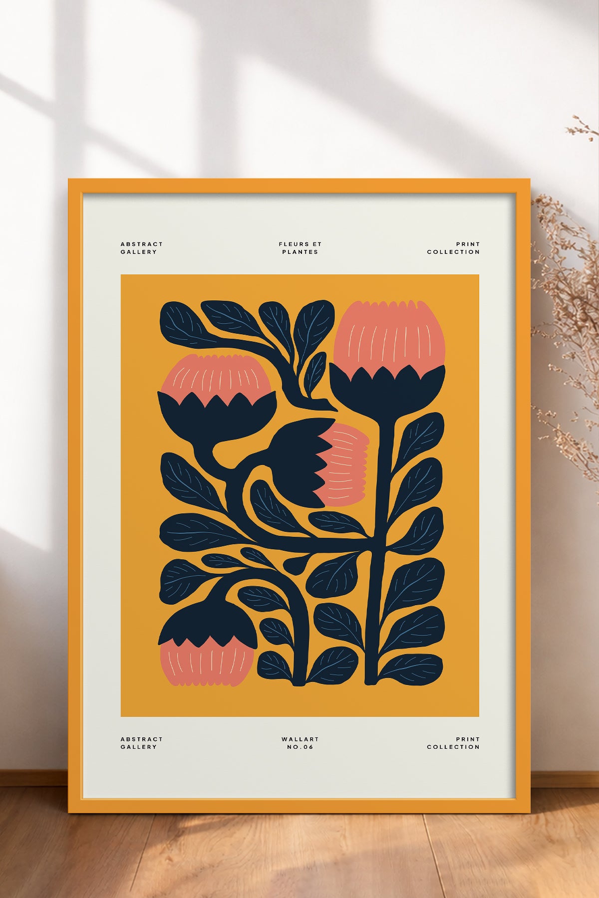 HOMEPACK Ahşap Çerçeveli Tablo Çerçeveli Poster Sanatsal Modern Duvar Dekoru FLOWER-109