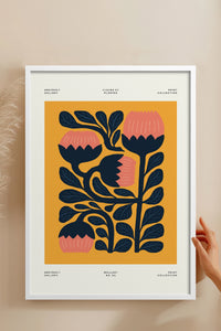 HOMEPACK Ahşap Çerçeveli Tablo Çerçeveli Poster Sanatsal Modern Duvar Dekoru FLOWER-109