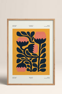 HOMEPACK Ahşap Çerçeveli Tablo Çerçeveli Poster Sanatsal Modern Duvar Dekoru FLOWER-109