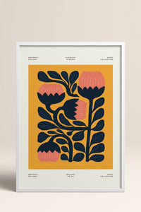 HOMEPACK Ahşap Çerçeveli Tablo Çerçeveli Poster Sanatsal Modern Duvar Dekoru FLOWER-109
