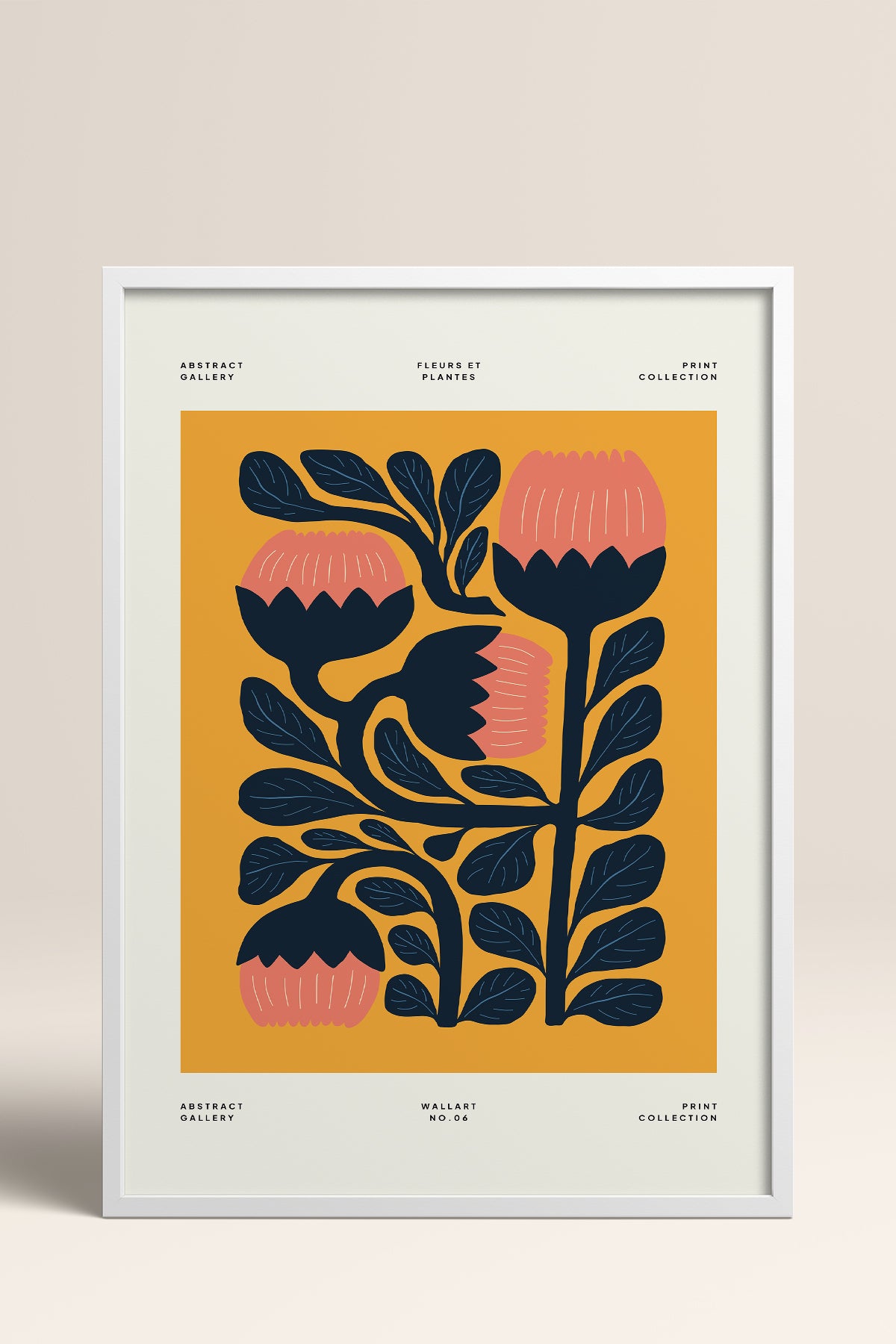 HOMEPACK Ahşap Çerçeveli Tablo Çerçeveli Poster Sanatsal Modern Duvar Dekoru FLOWER-109