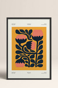HOMEPACK Ahşap Çerçeveli Tablo Çerçeveli Poster Sanatsal Modern Duvar Dekoru FLOWER-109