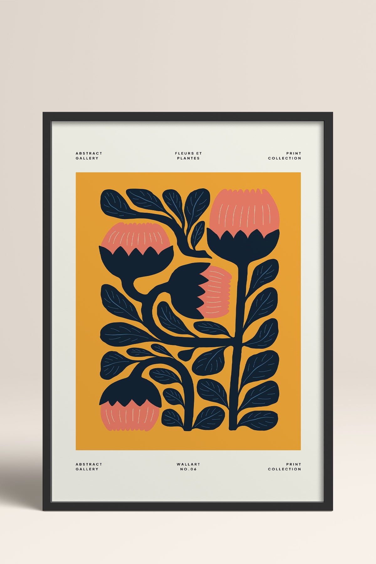 HOMEPACK Ahşap Çerçeveli Tablo Çerçeveli Poster Sanatsal Modern Duvar Dekoru FLOWER-109
