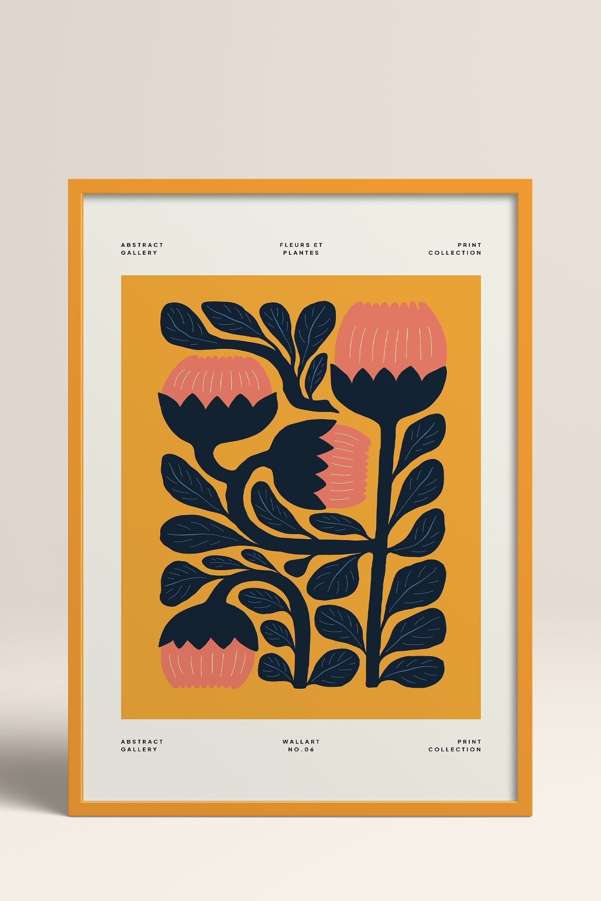 HOMEPACK Ahşap Çerçeveli Tablo Çerçeveli Poster Sanatsal Modern Duvar Dekoru FLOWER-109