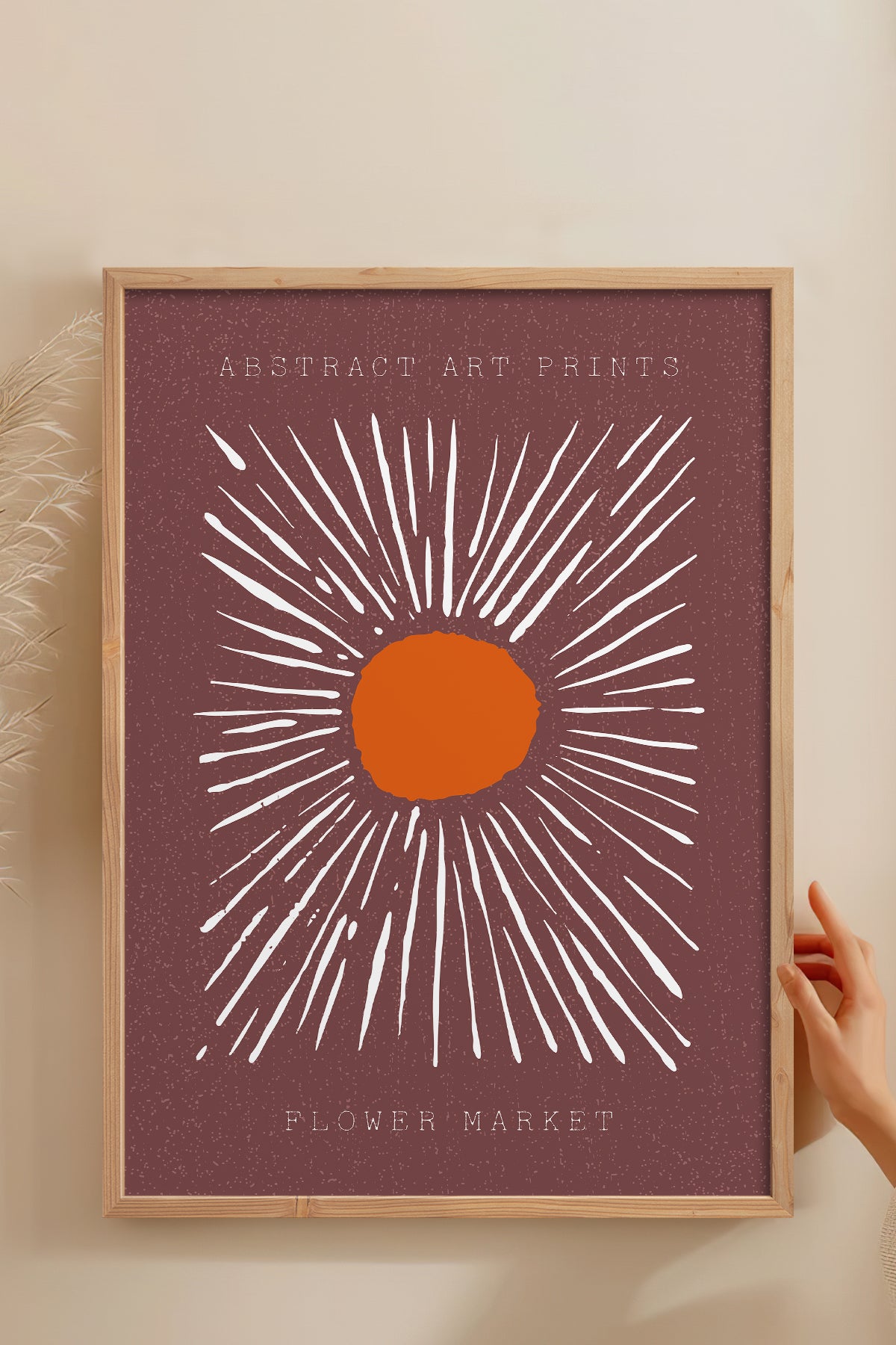 HOMEPACK Ahşap Çerçeveli Tablo Çerçeveli Poster Sanatsal Modern Duvar Dekoru FLOWER-11