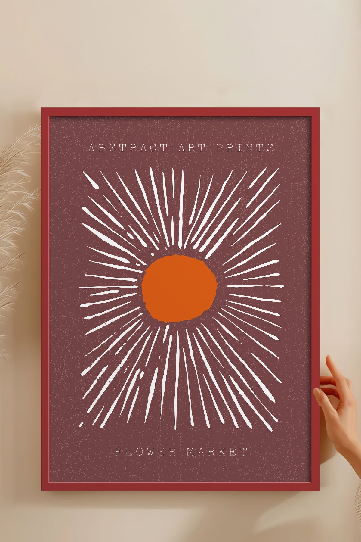 HOMEPACK Ahşap Çerçeveli Tablo Çerçeveli Poster Sanatsal Modern Duvar Dekoru FLOWER-11