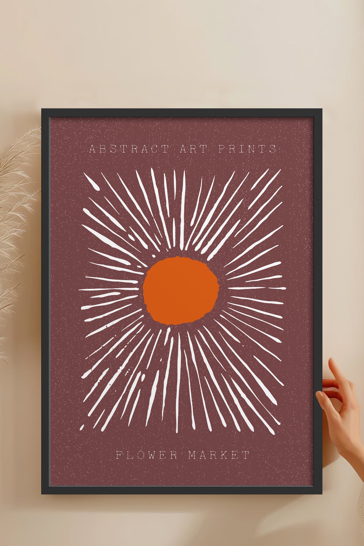 HOMEPACK Ahşap Çerçeveli Tablo Çerçeveli Poster Sanatsal Modern Duvar Dekoru FLOWER-11