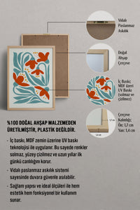 HOMEPACK Ahşap Çerçeveli Tablo Çerçeveli Poster Sanatsal Modern Duvar Dekoru FLOWER-111