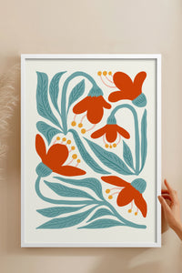 HOMEPACK Ahşap Çerçeveli Tablo Çerçeveli Poster Sanatsal Modern Duvar Dekoru FLOWER-111