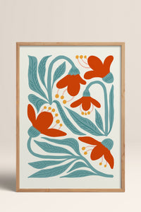 HOMEPACK Ahşap Çerçeveli Tablo Çerçeveli Poster Sanatsal Modern Duvar Dekoru FLOWER-111