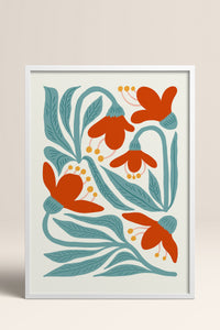 HOMEPACK Ahşap Çerçeveli Tablo Çerçeveli Poster Sanatsal Modern Duvar Dekoru FLOWER-111