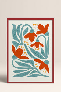 HOMEPACK Ahşap Çerçeveli Tablo Çerçeveli Poster Sanatsal Modern Duvar Dekoru FLOWER-111