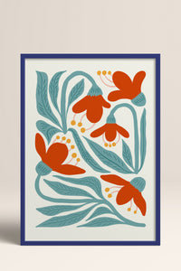 HOMEPACK Ahşap Çerçeveli Tablo Çerçeveli Poster Sanatsal Modern Duvar Dekoru FLOWER-111