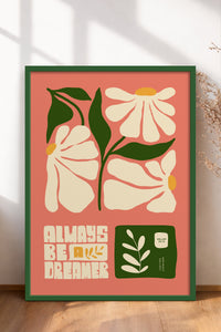 HOMEPACK Ahşap Çerçeveli Tablo Çerçeveli Poster Sanatsal Modern Duvar Dekoru FLOWER-113