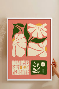 HOMEPACK Ahşap Çerçeveli Tablo Çerçeveli Poster Sanatsal Modern Duvar Dekoru FLOWER-113