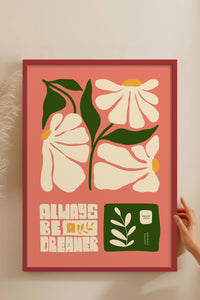 HOMEPACK Ahşap Çerçeveli Tablo Çerçeveli Poster Sanatsal Modern Duvar Dekoru FLOWER-113