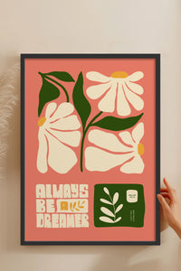HOMEPACK Ahşap Çerçeveli Tablo Çerçeveli Poster Sanatsal Modern Duvar Dekoru FLOWER-113