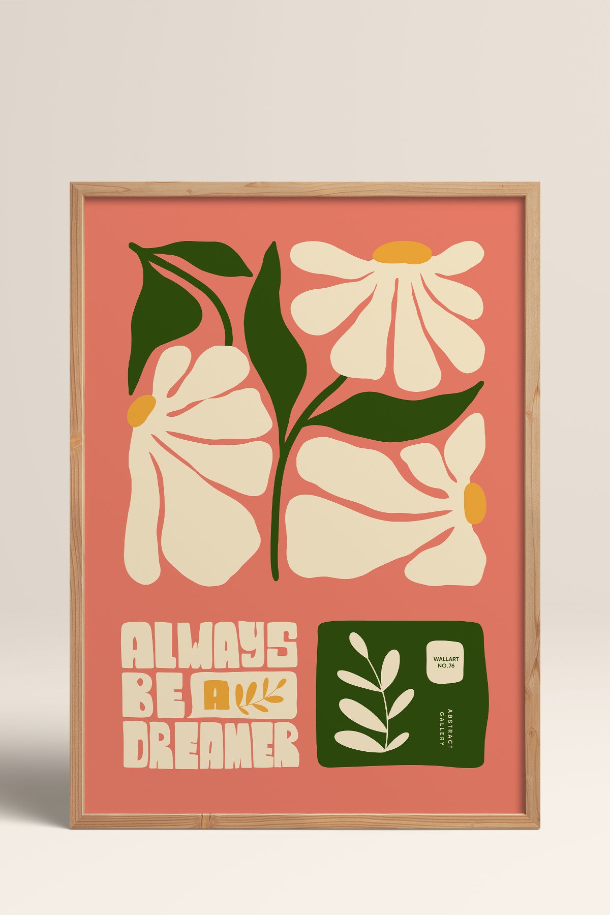 HOMEPACK Ahşap Çerçeveli Tablo Çerçeveli Poster Sanatsal Modern Duvar Dekoru FLOWER-113