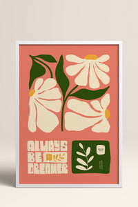 HOMEPACK Ahşap Çerçeveli Tablo Çerçeveli Poster Sanatsal Modern Duvar Dekoru FLOWER-113