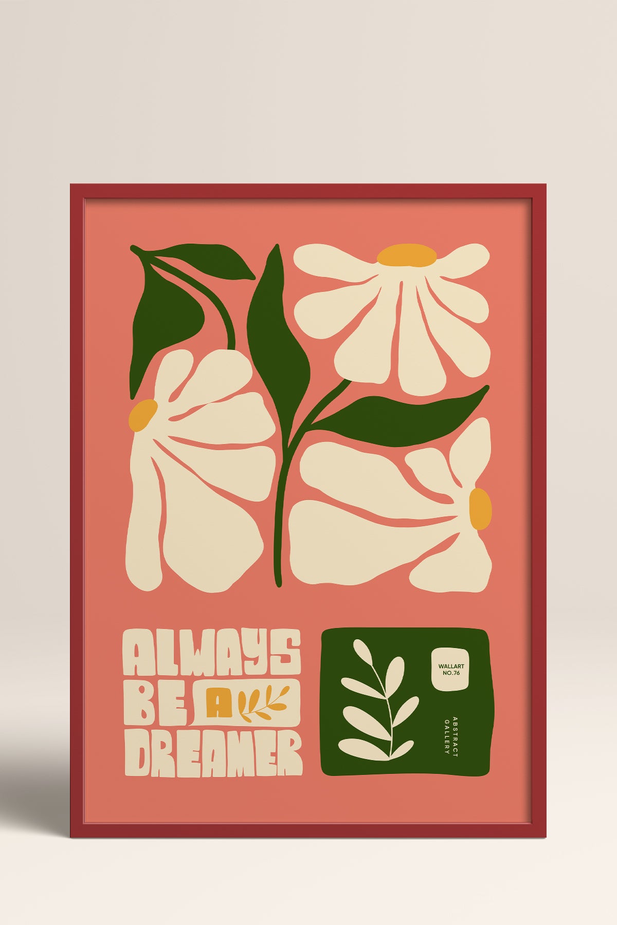 HOMEPACK Ahşap Çerçeveli Tablo Çerçeveli Poster Sanatsal Modern Duvar Dekoru FLOWER-113