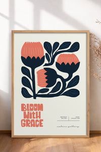 HOMEPACK Ahşap Çerçeveli Tablo Çerçeveli Poster Sanatsal Modern Duvar Dekoru FLOWER-114