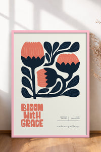 HOMEPACK Ahşap Çerçeveli Tablo Çerçeveli Poster Sanatsal Modern Duvar Dekoru FLOWER-114